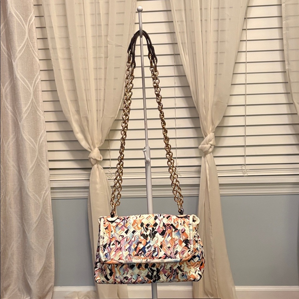 Sondra Roberts Multicolor Woven Crossbody Bag